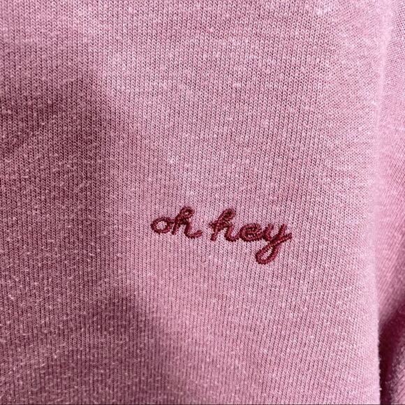 MARINE LAYER Oh Hey Saddle Crew Fleece Sweatshirt Mauve {I12} - Picture 7 of 10